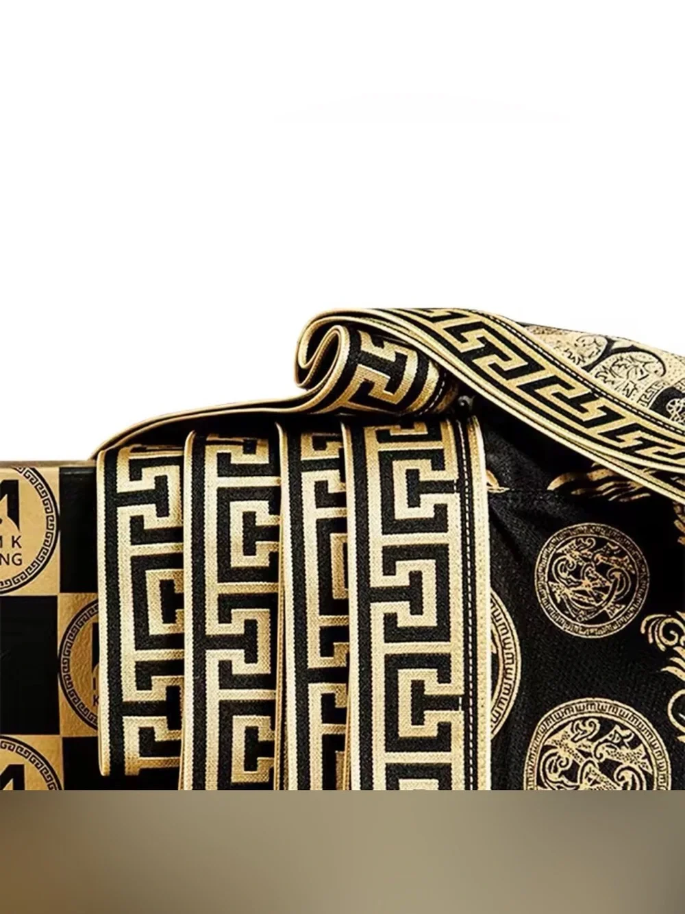 Black & Gold Baroque Print Comfortable Boxer Briefs